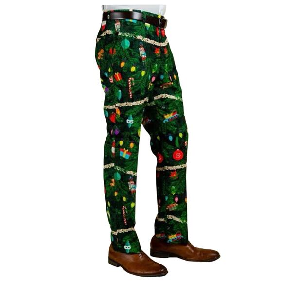 Shinestry The Christmas Tree Camo Men's 30/32 Novelty Christmas Pants Ugly NWOT - Picture 3 of 11